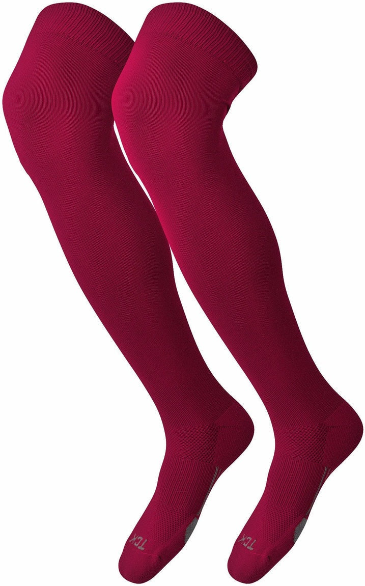 TCK Dugout Solid Color Over the Knee Sports Socks - Cardinal - HIT a Double - 1
