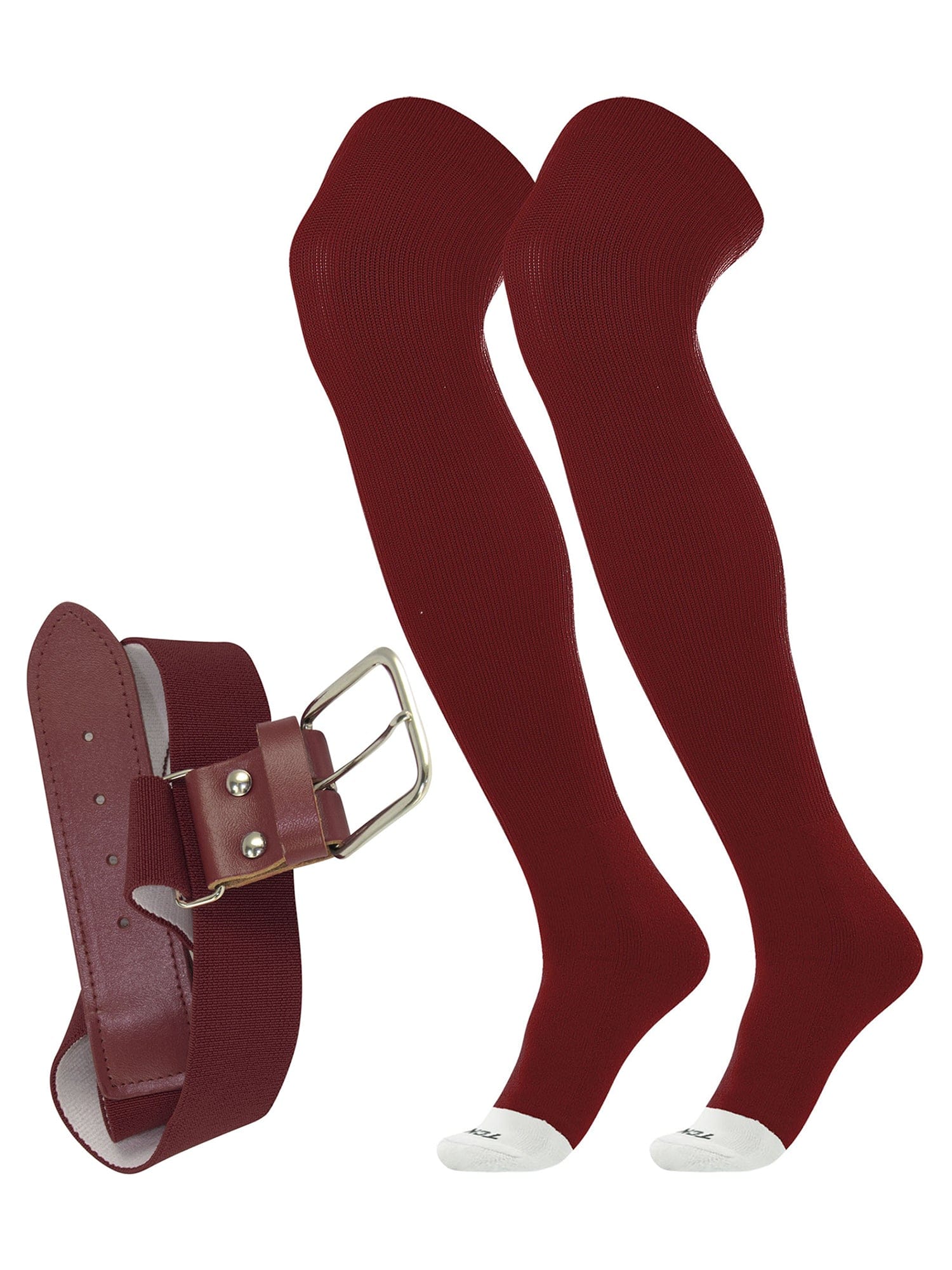 TCK Prosport Belt Over the Knee Sock Combo - Maroon - HIT a Double - 1