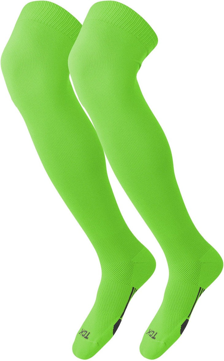 TCK Dugout Solid Color Over the Knee Sports Socks - Neon Green - HIT a Double - 1