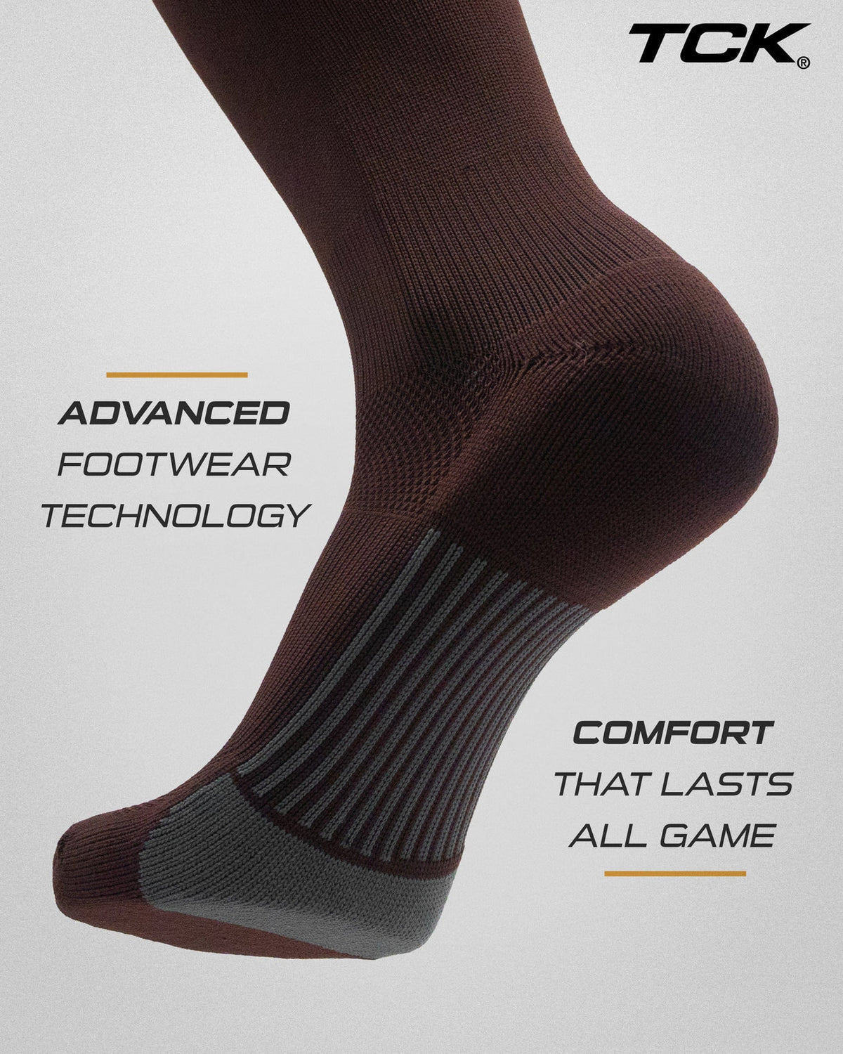 TCK Dugout Solid Color Over the Knee Sports Socks - Brown - HIT a Double - 3