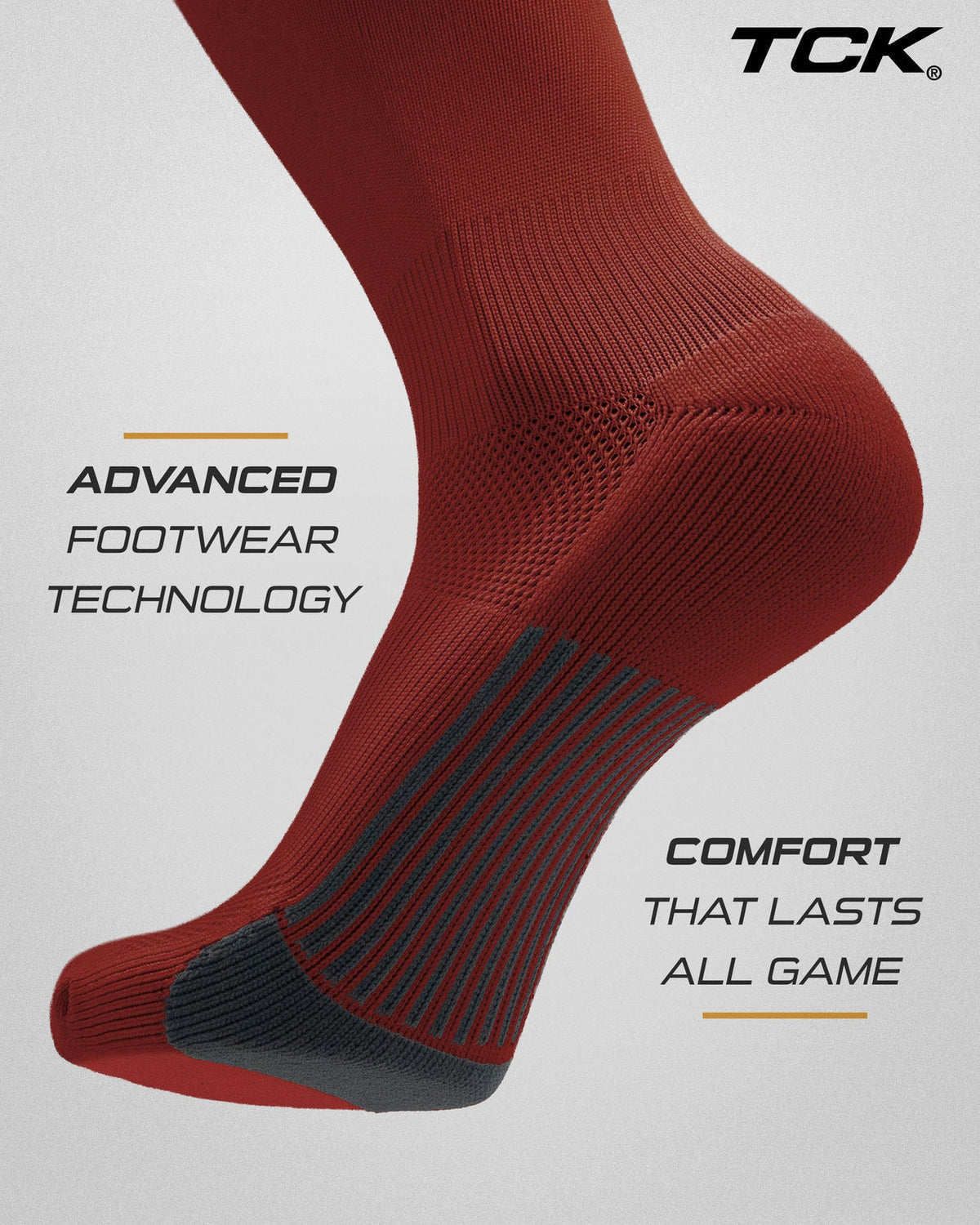 TCK Dugout Solid Color Over the Knee Sports Socks - Cardinal - HIT a Double - 3