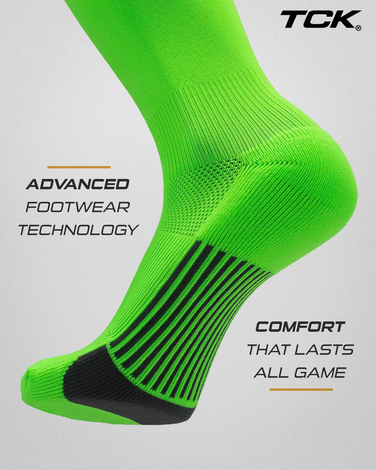 TCK Dugout Solid Color Over the Knee Sports Socks - Neon Green - HIT a Double - 3