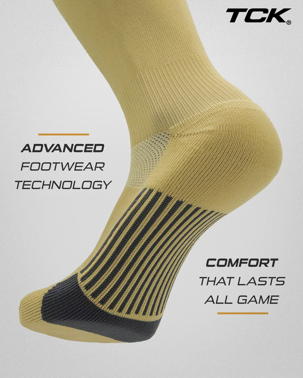TCK Dugout Solid Color Over the Knee Sports Socks - Vegas Gold - HIT a Double - 3