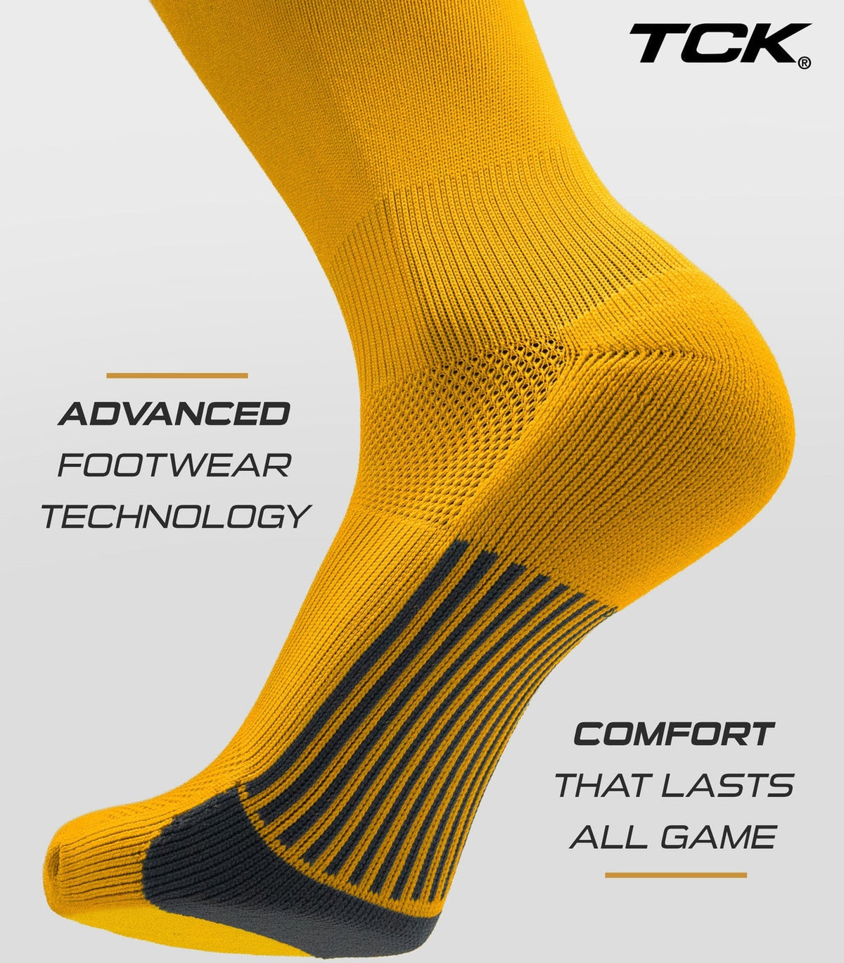TCK Dugout Solid Color Over the Knee Sports Socks - Gold - HIT a Double - 3