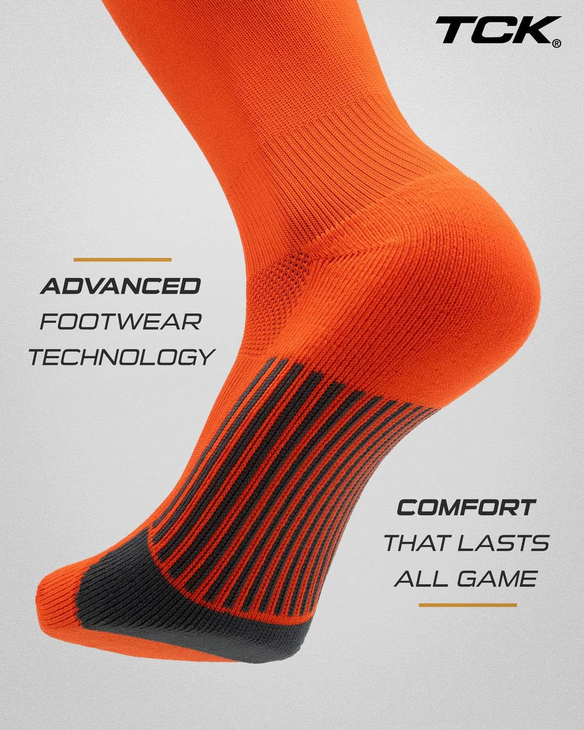 TCK Dugout Solid Color Over the Knee Sports Socks - Orange - HIT a Double - 3