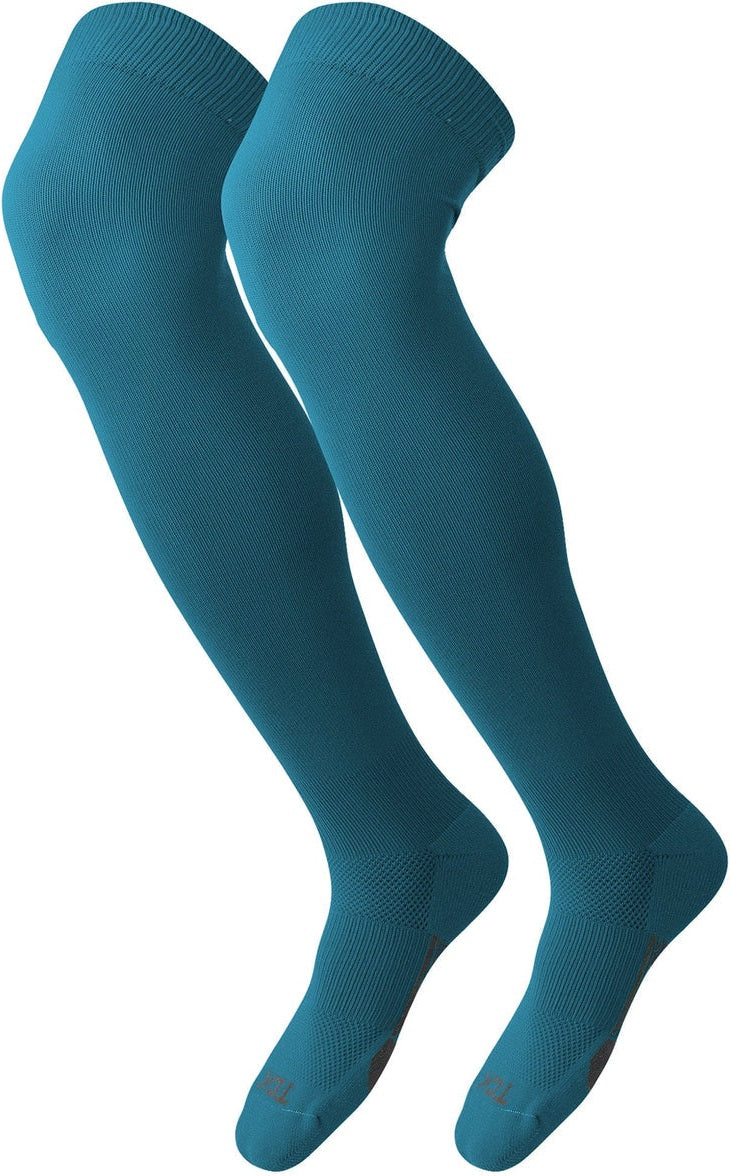 TCK Dugout Solid Color Over the Knee Sports Socks - Teal - HIT a Double - 1