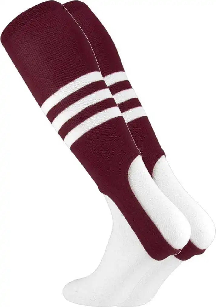 Tck Stirrups with 3 White Stripes - Maroon