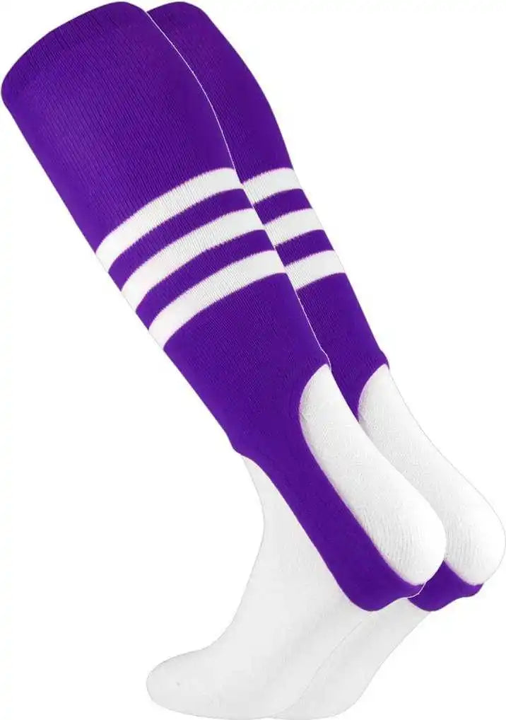 Tck Stirrups with 3 White Stripes - Purple