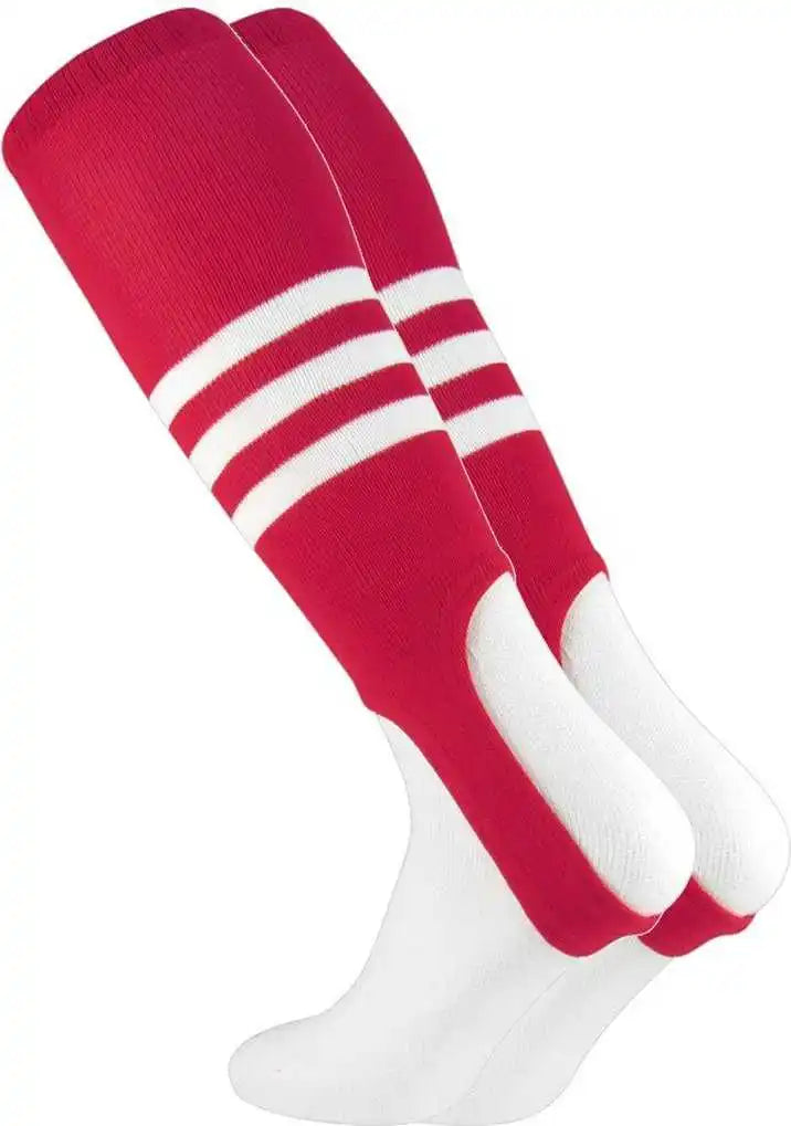 Tck Stirrups with 3 White Stripes - Red