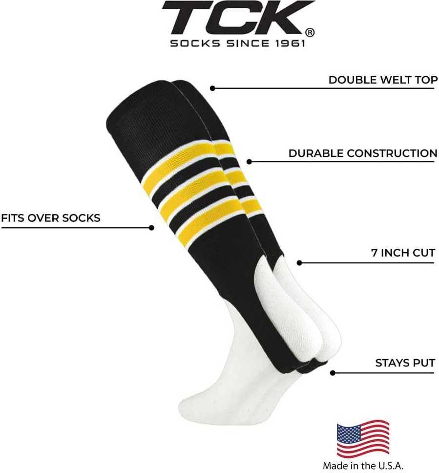 Tck Stirrups with Stripes - Black White Gold