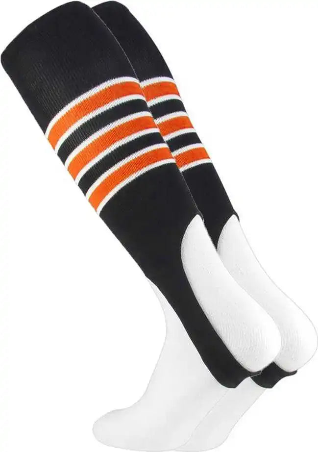 Tck Stirrups with Stripes - Black White Orange