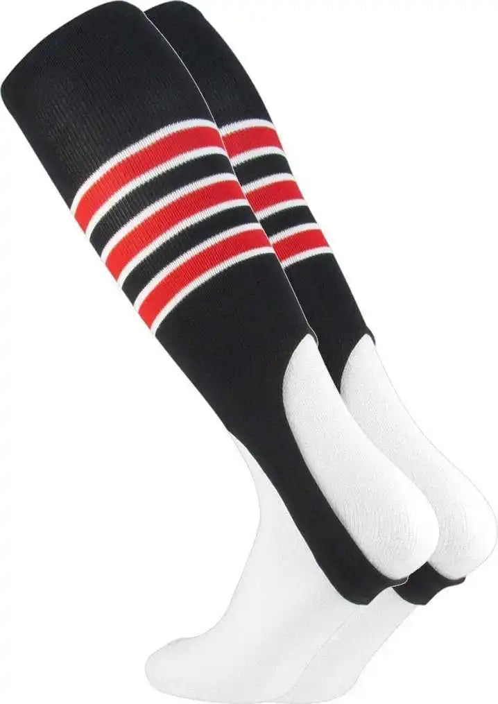 Tck Stirrups with Stripes - Black White Scarlet