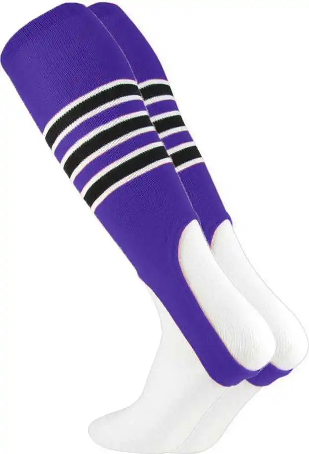 Tck Stirrups with Stripes - Purple White Black