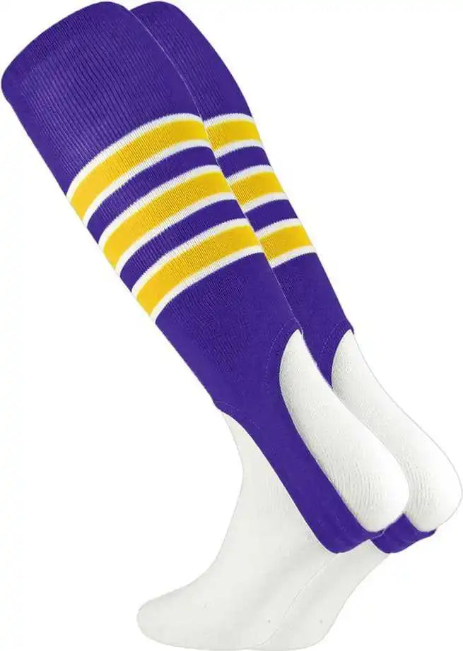 Tck Stirrups with Stripes - Purple White Gold