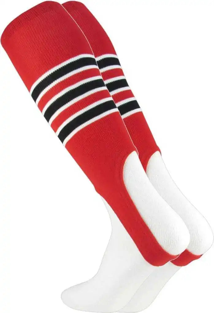 Tck Stirrups with Stripes -scarlet White Black