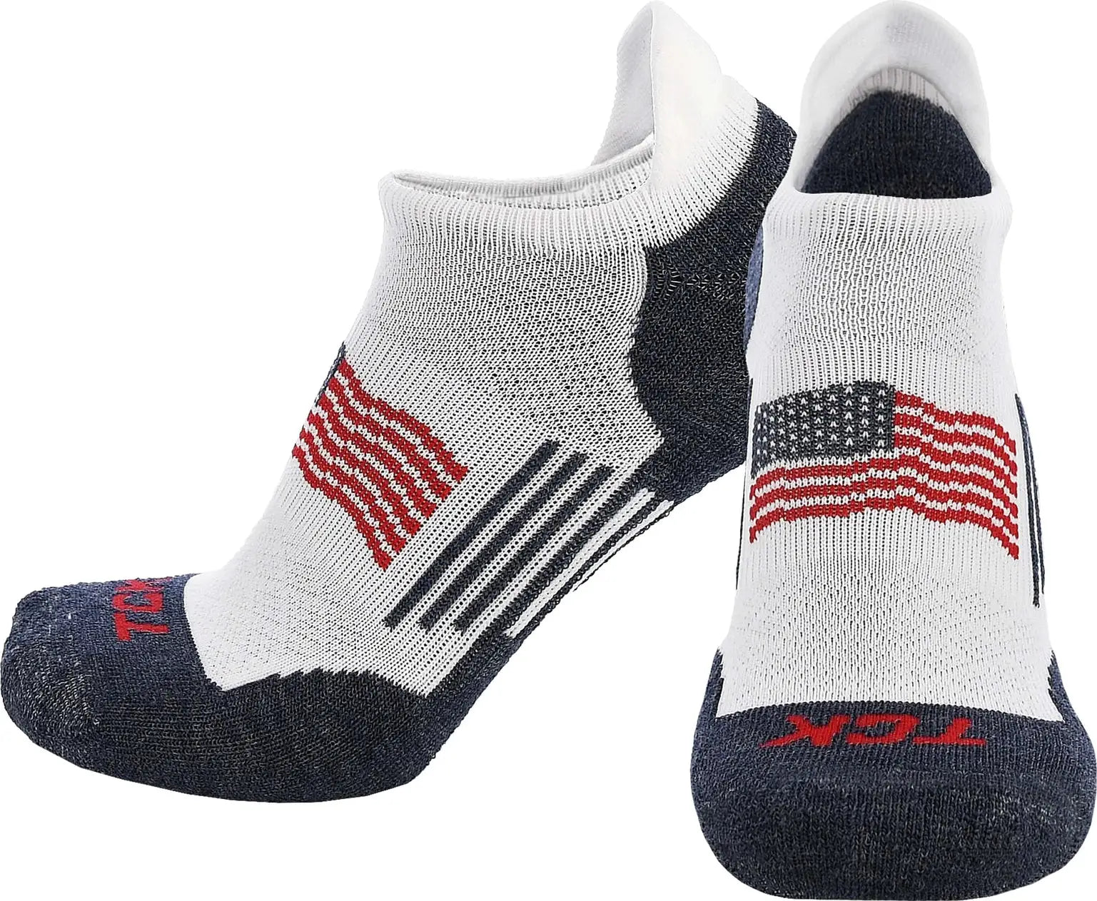 Tck Tour Flag no Show Socks for Men and Women - White Black