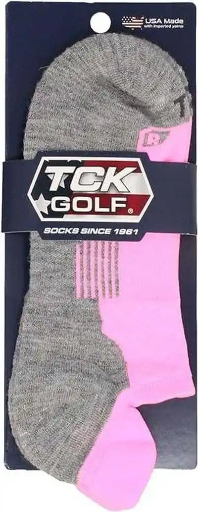Tck Tour Golf Socks for Men and Women’s no Show - Hot Pink Gray