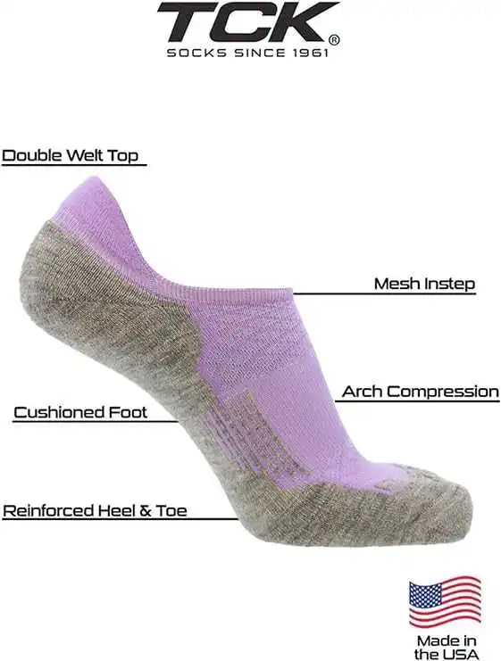 Tck Tour Golf Socks for Men and Women’s no Show - Lavender Gray