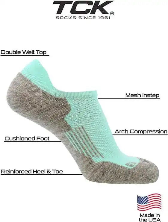 Tck Tour Golf Socks for Men and Women’s no Show - Mint Gray