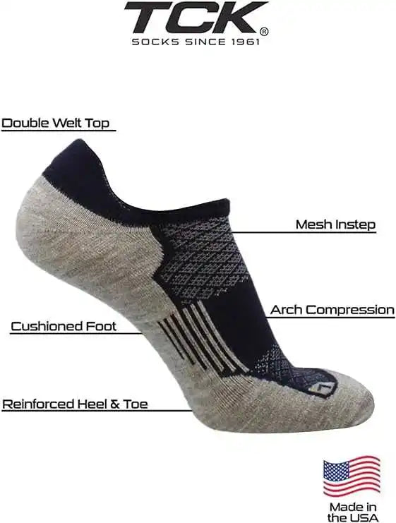 Tck Tour Golf Socks for Men and Women’s no Show - Navy Gray