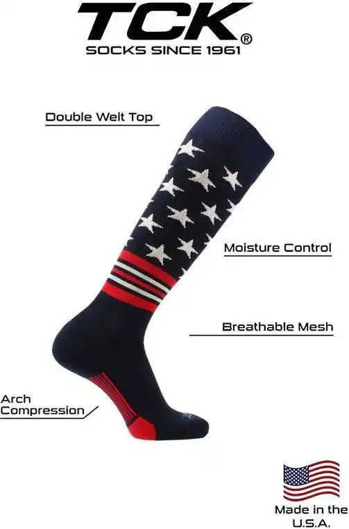 Tck Usa Freedom Knee High Socks - Navy White Scarlet