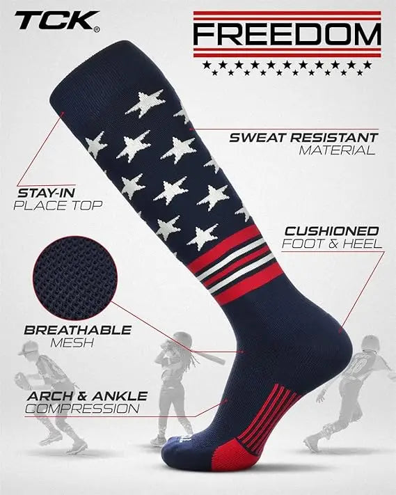 Tck Usa Freedom Knee High Socks - Navy White Scarlet