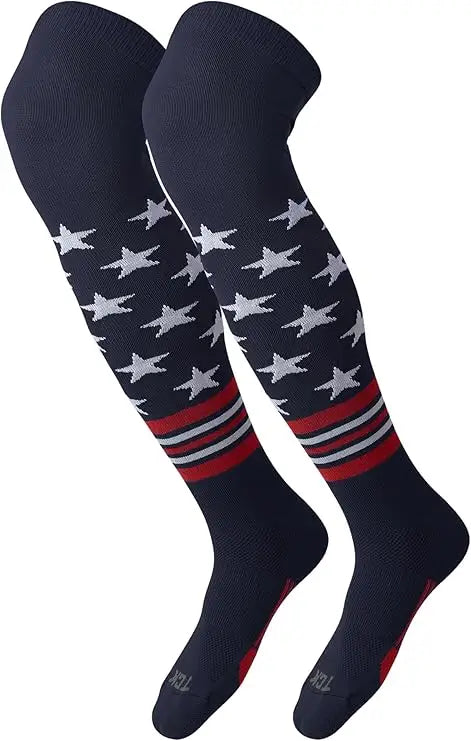 Tck Usa Freedom Over the Knee Baseball Socks - Navy White Scarlet