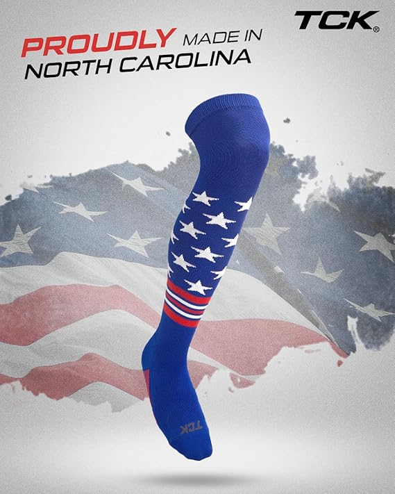 Tck Usa Freedom Over the Knee Baseball Socks - Royal White Scarlet