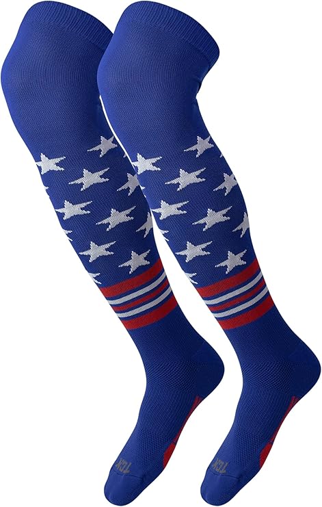 Tck Usa Freedom Over the Knee Baseball Socks - Royal White Scarlet