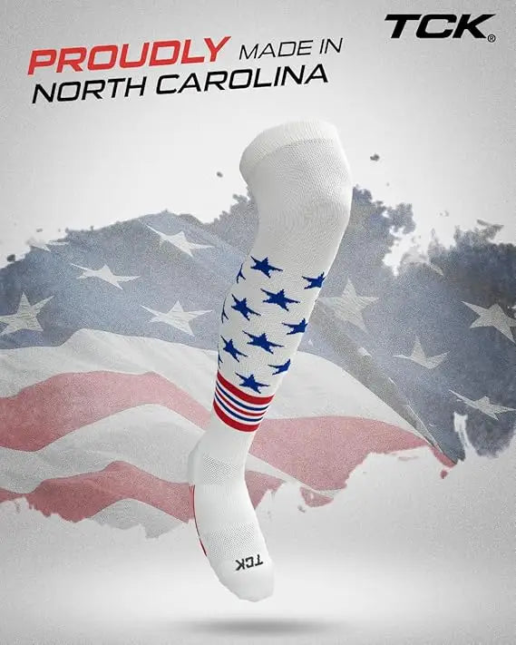 Tck Usa Freedom Over the Knee Baseball Socks - White Royal Scarlet
