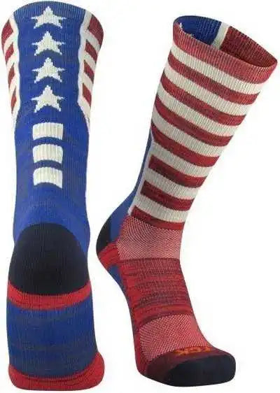 Tck Usa Old Glory Crew Socks - Scarlet Royal White