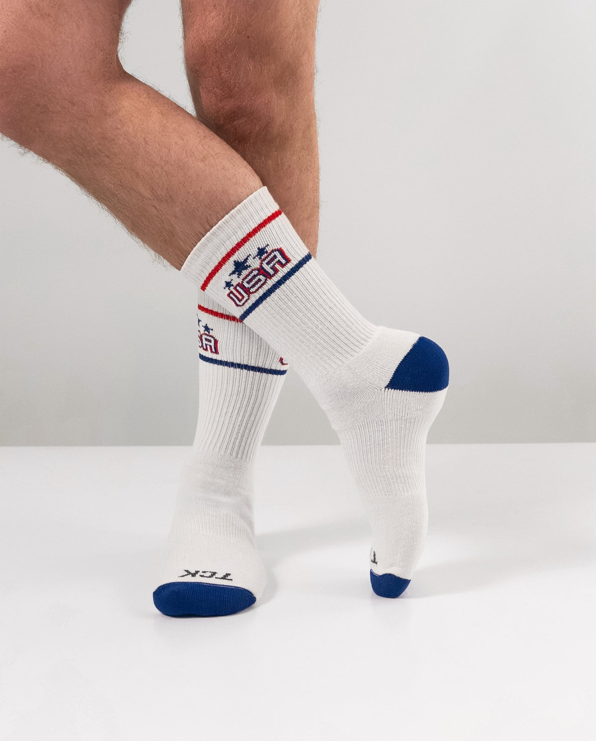 Tck Vintage Usa Crew Sock for Everyday Wear - Off-white Scarlet Dark Royal