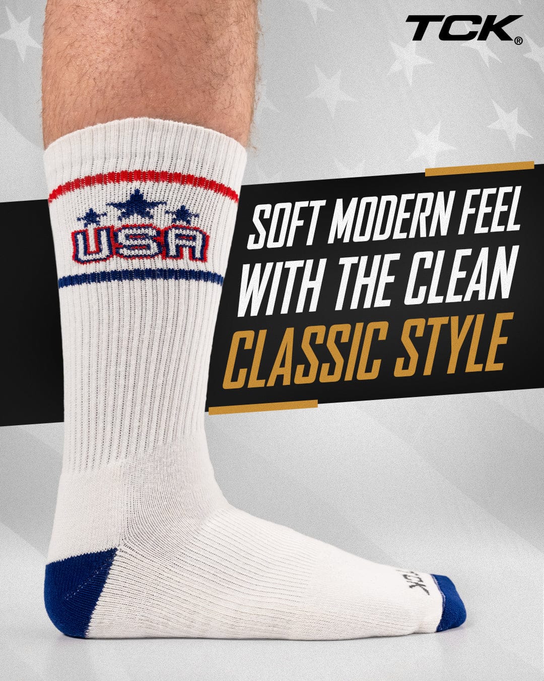 Tck Vintage Usa Crew Sock for Everyday Wear - Off-white Scarlet Dark Royal