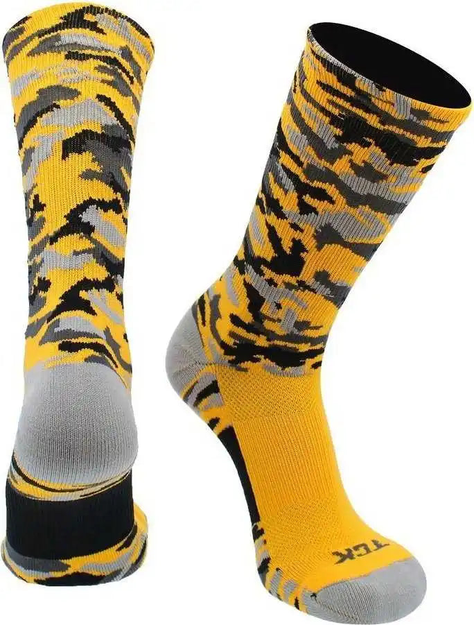 Tck Woodland Camo Crew Socks - Gold