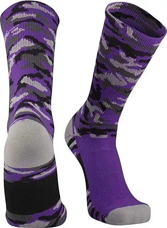 Tck Woodland Camo Crew Socks - Purple