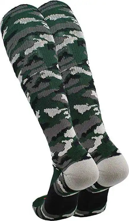 Tck Woodland Camo Knee High Socks - Dark Green