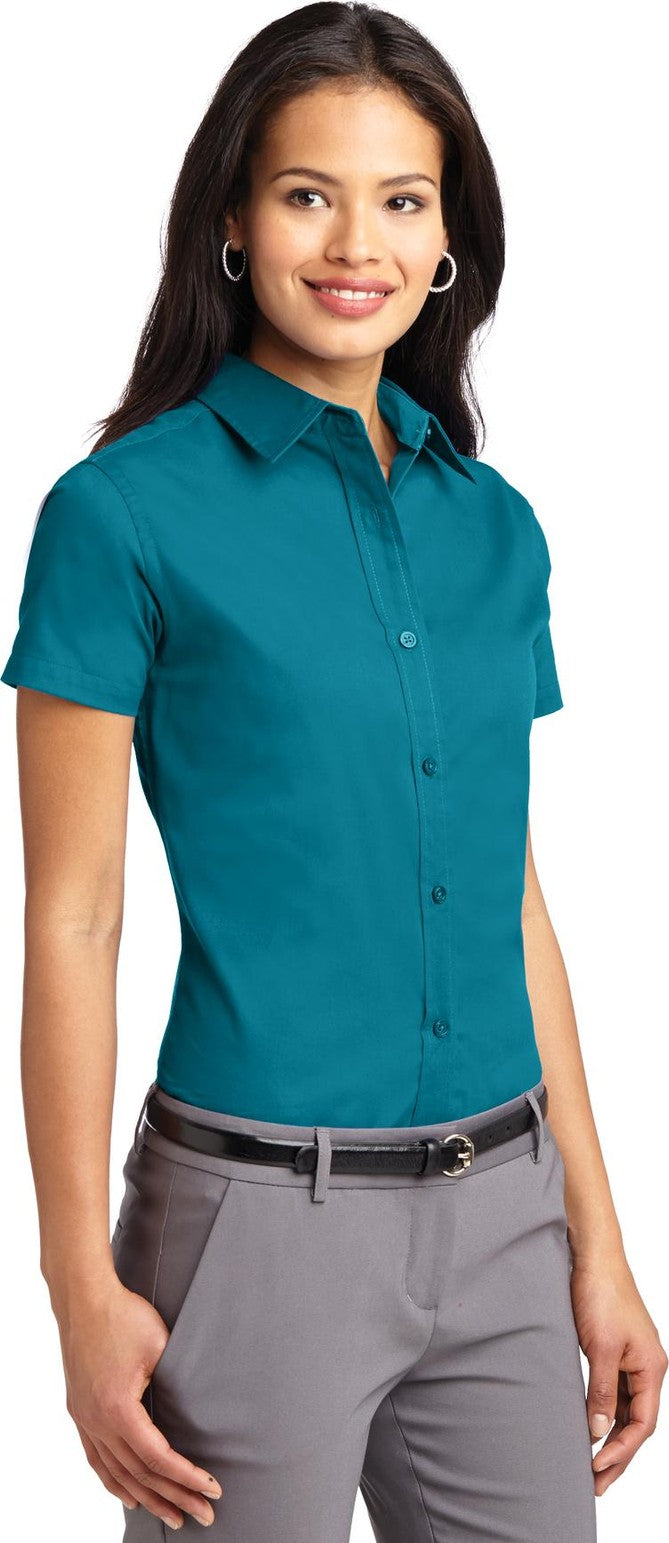 Teal Green Port Authority Women's Short Sleeve Easy Care Shirt. L508