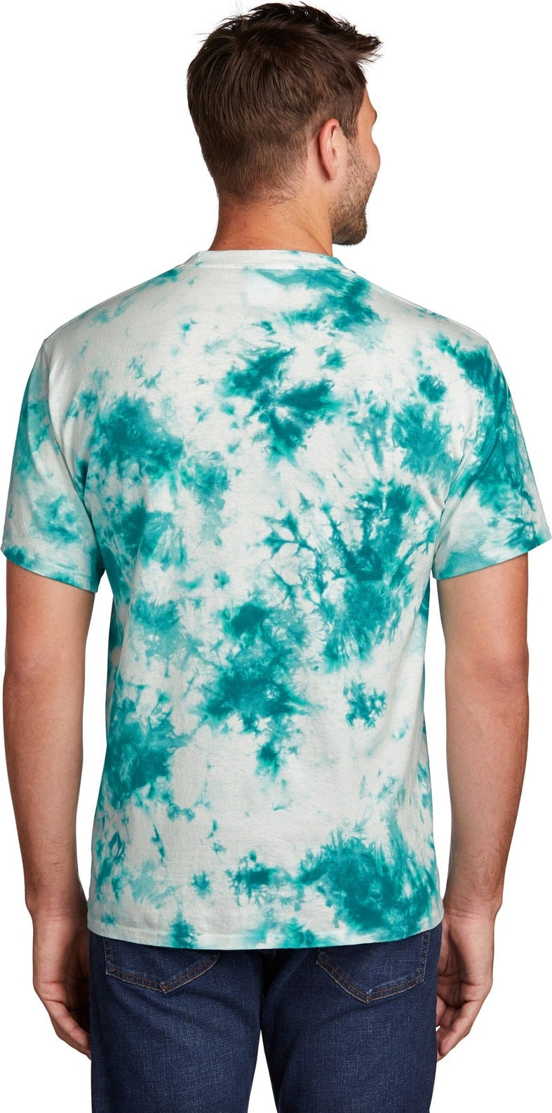 Teal Port & Co Crystal Tie-Dye Tee PC145