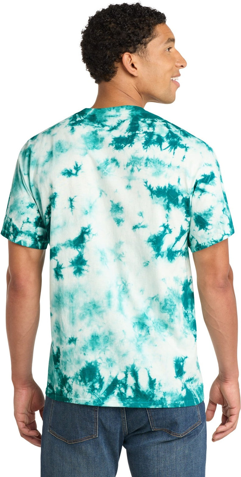 Teal Port & Co Crystal Tie-Dye Tee PC145