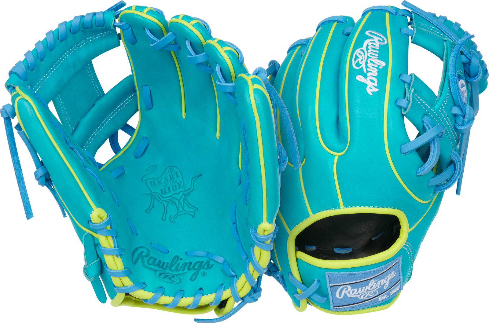 Teal Rawlings Heart of the Hide 11.5 in Baseball  Glove, Infield  grouped