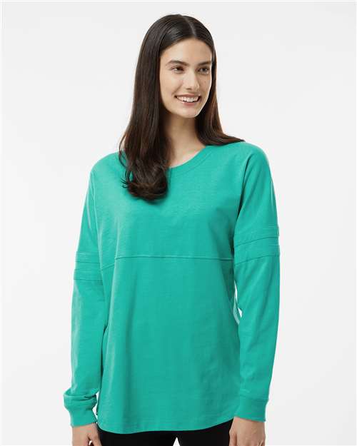 Teal Women&#39;s Jersey Pom Pom Long Sleeve T-Shirt - T14