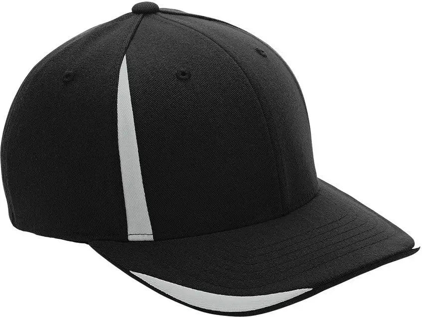 Team 365 Atb102 Pro-formance Front Sweep Cap - Black Sport Silver