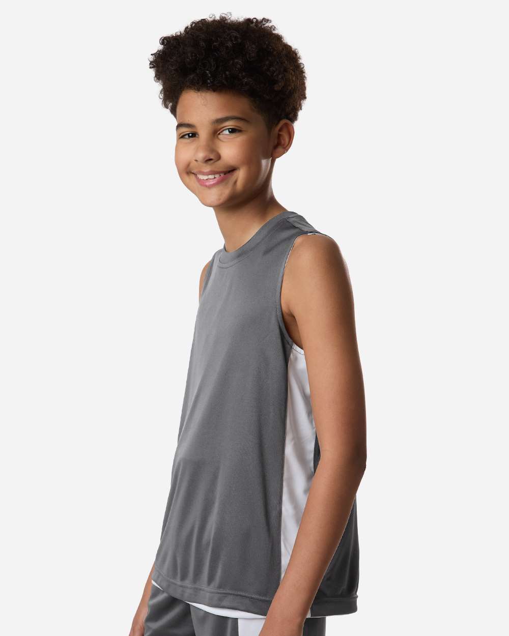 Team 365 Tt115y Youth Zone Performance Reversible Jersey - Sport Graphite White