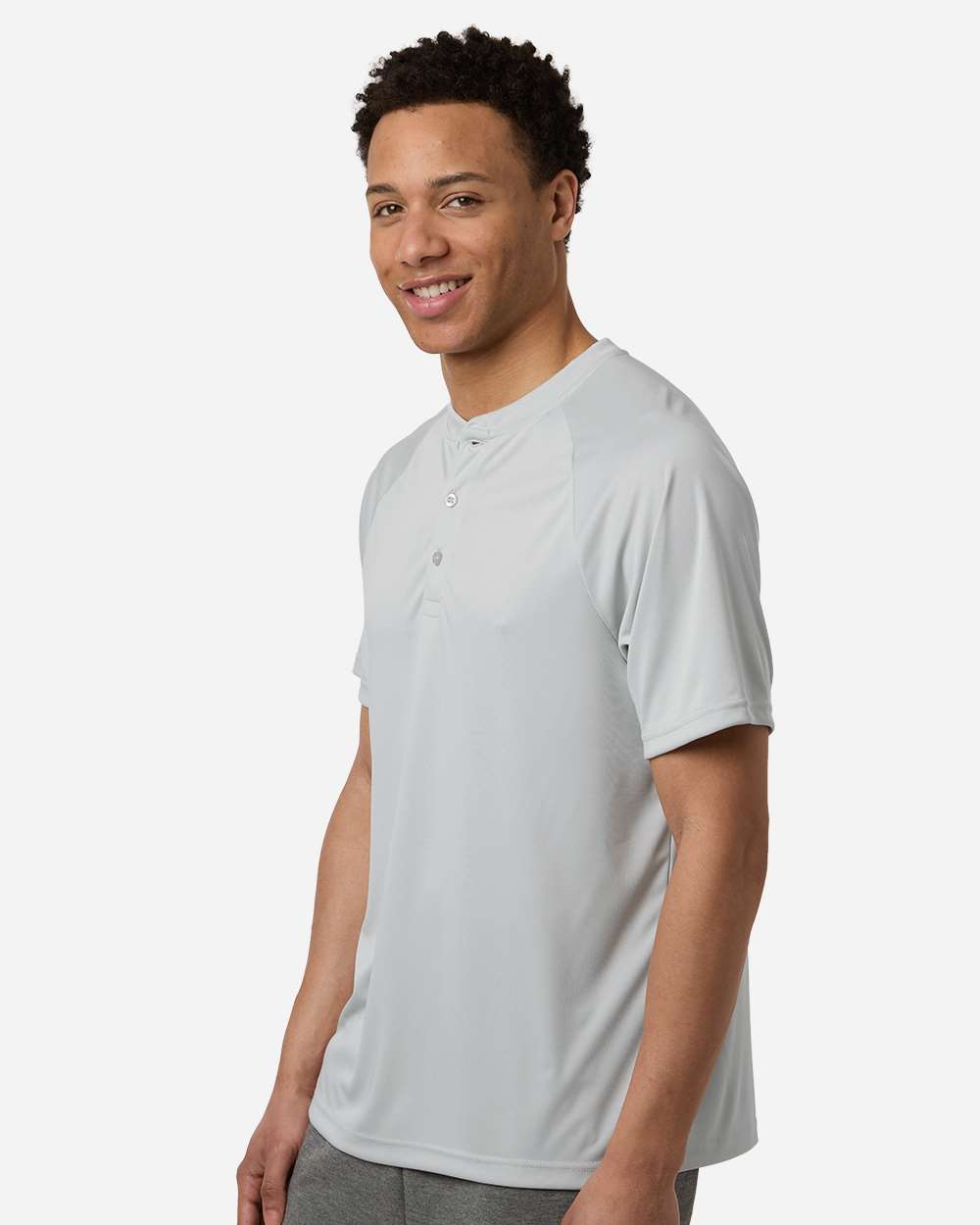 Team 365 Tt11hn Men’s Zone Performance Henley - Sport Silver