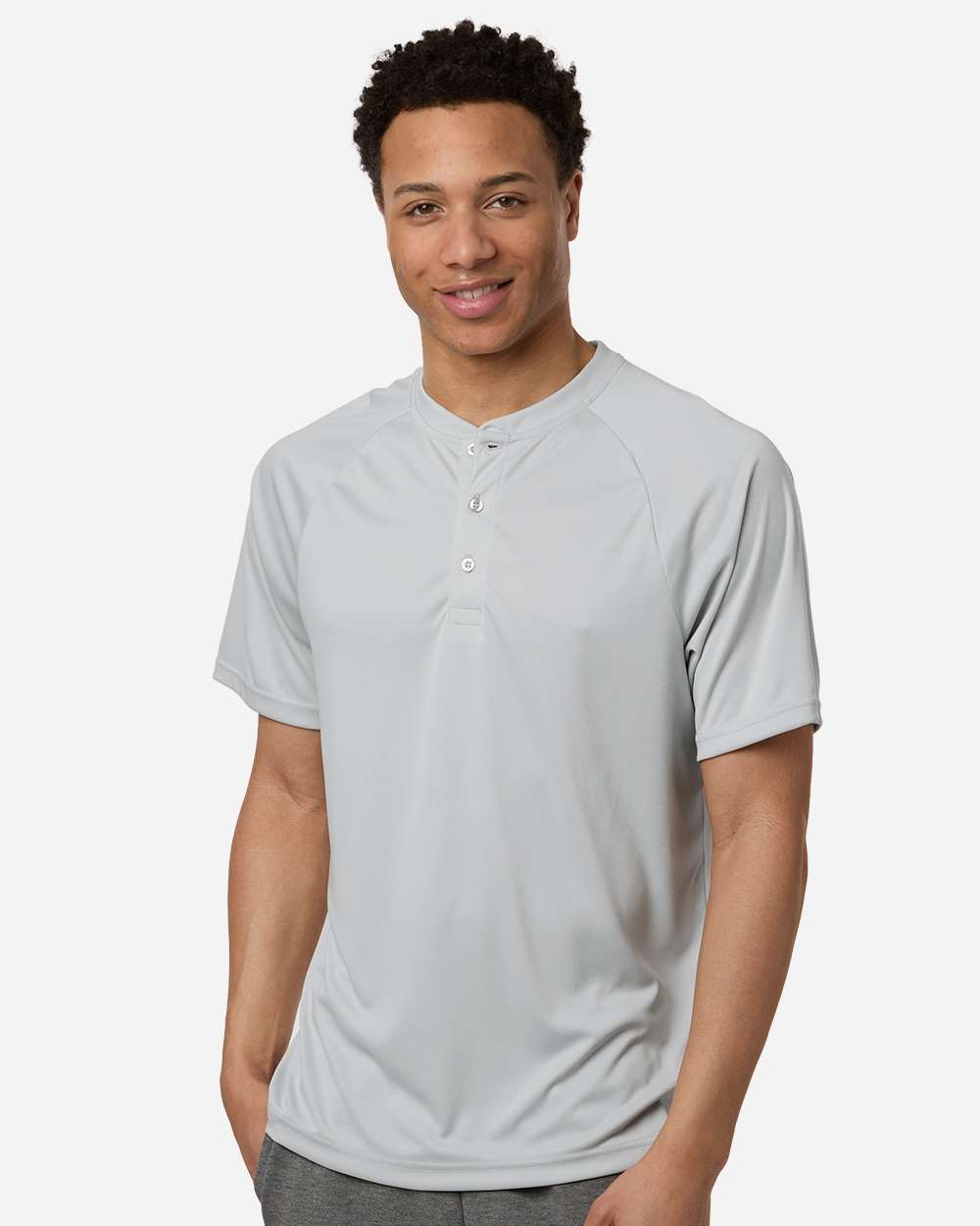 Team 365 Tt11hn Men’s Zone Performance Henley - Sport Silver