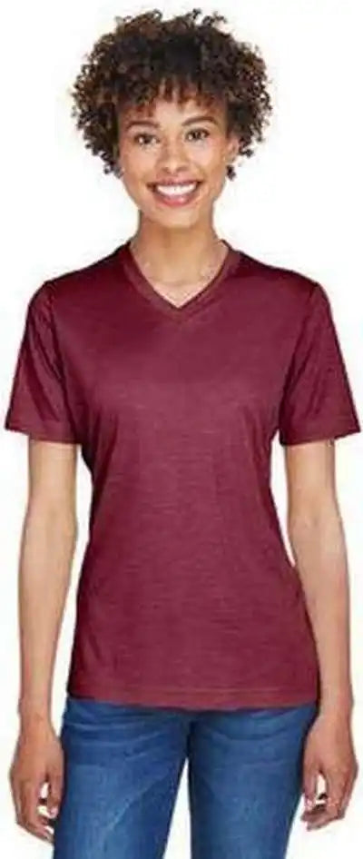 Team 365 Tt11hw Ladies’ Sonic Heather Performance T-shirt - Sportmaroon