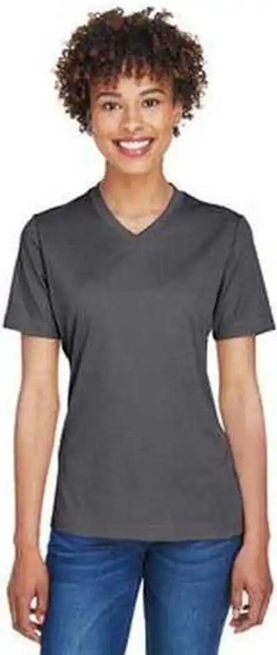 Team 365 Tt11hw Ladies’ Sonic Heather Performance t Shirt Dark Gray