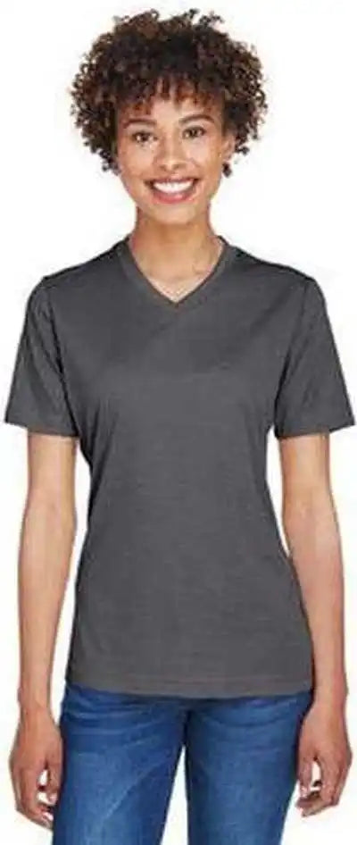 Team 365 Tt11hw Ladies’ Sonic Heather Performance t Shirt Dark Gray