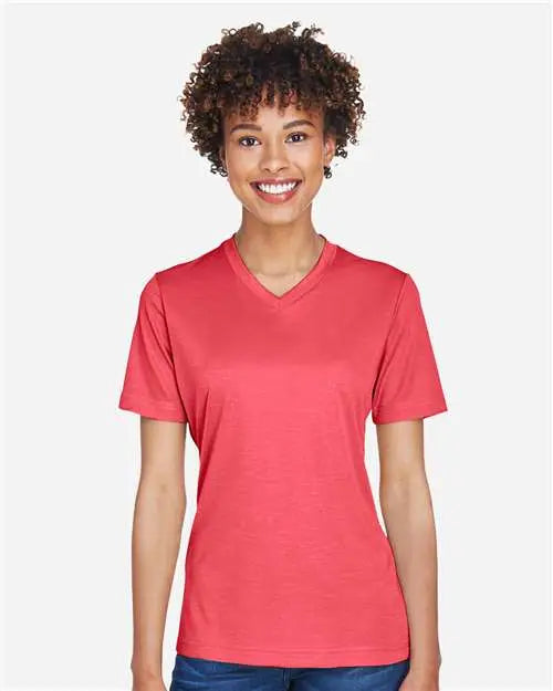 Team 365 Tt11hw Women’s Sonic Heather Performance T-shirt - Sport Red