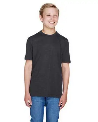 Team 365 Tt11hy Youth Sonic Heather Performance T-shirt - Black